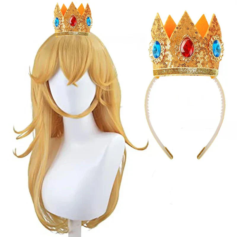 Peruca Princesa Peach - Mario Bros