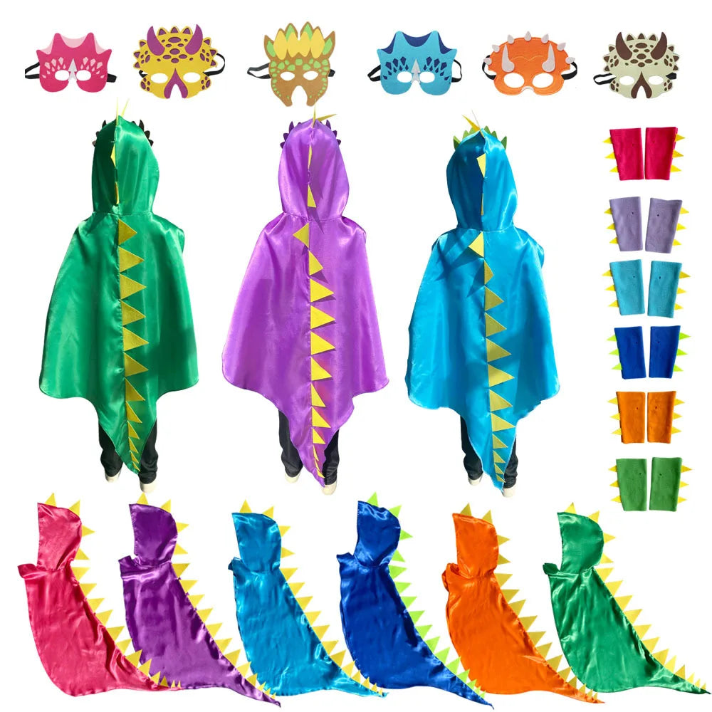 Capa Dinossauro com Capuz Infantil e Adulto