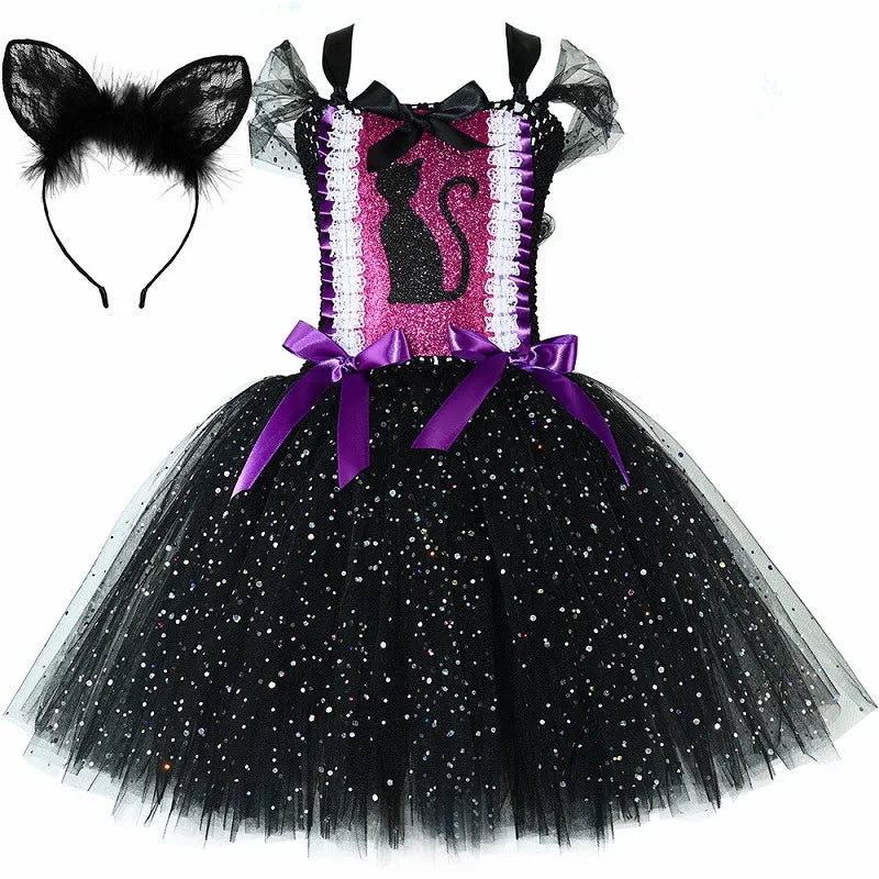 Fantasia Gato Infantil e Adulto Glitter
