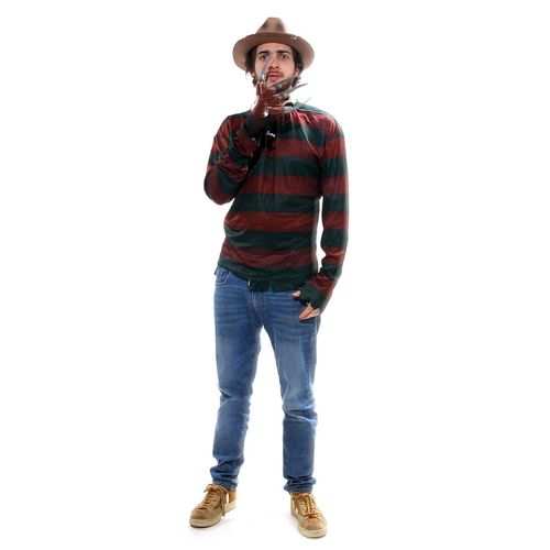 Fantasia Freddy Krueger Adulto e Infantil - Halloween