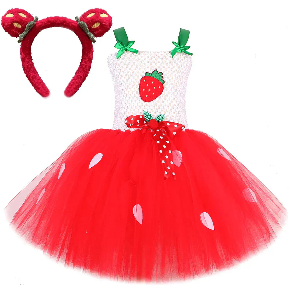 Fantasia Morango Infantil e Adulto