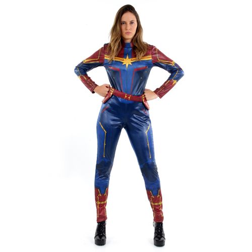 Fantasia Capitã Marvel Adulto e Infantil Luxo - Captain Marvel